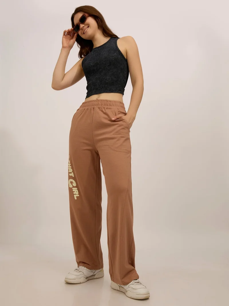 OUTZIDR Brown Side Cut And Sew Joggers